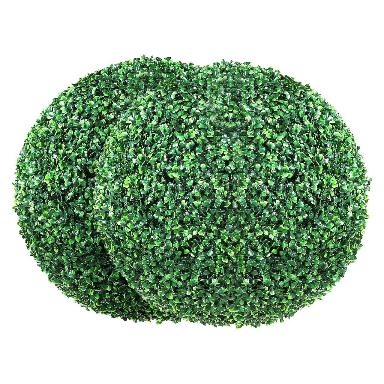 Edge Collection-16''-Green-Lifelike Ball-Shaped Artificial Topiary for Indoor and Outdoor Décor-2 PCS